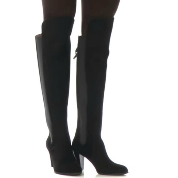 Sexy Black Leather OTK Boots by Adrienne Vittadini - Picture 7 of 8